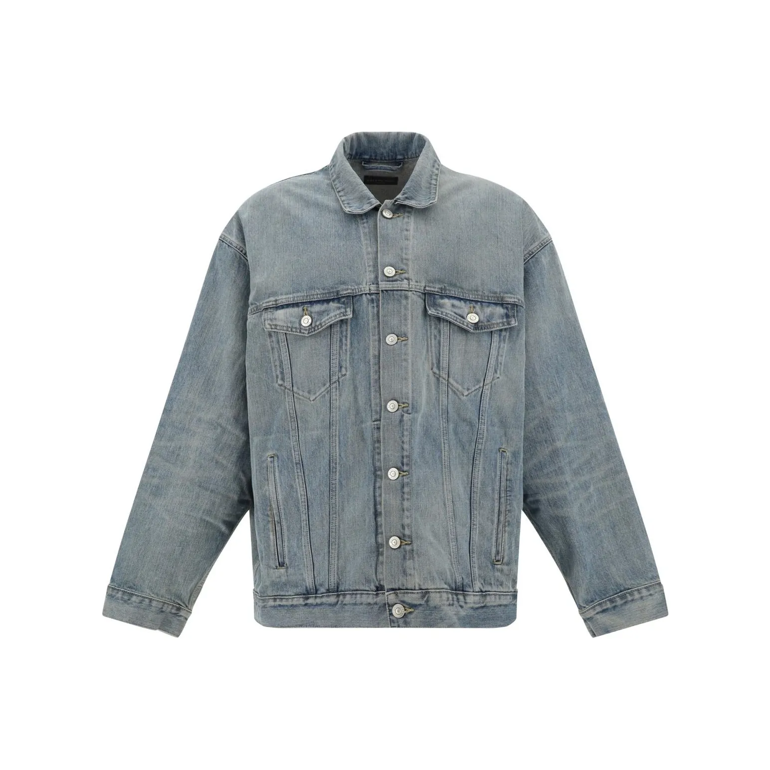 Balenciaga Logo Printed Oversized Denim Jacket