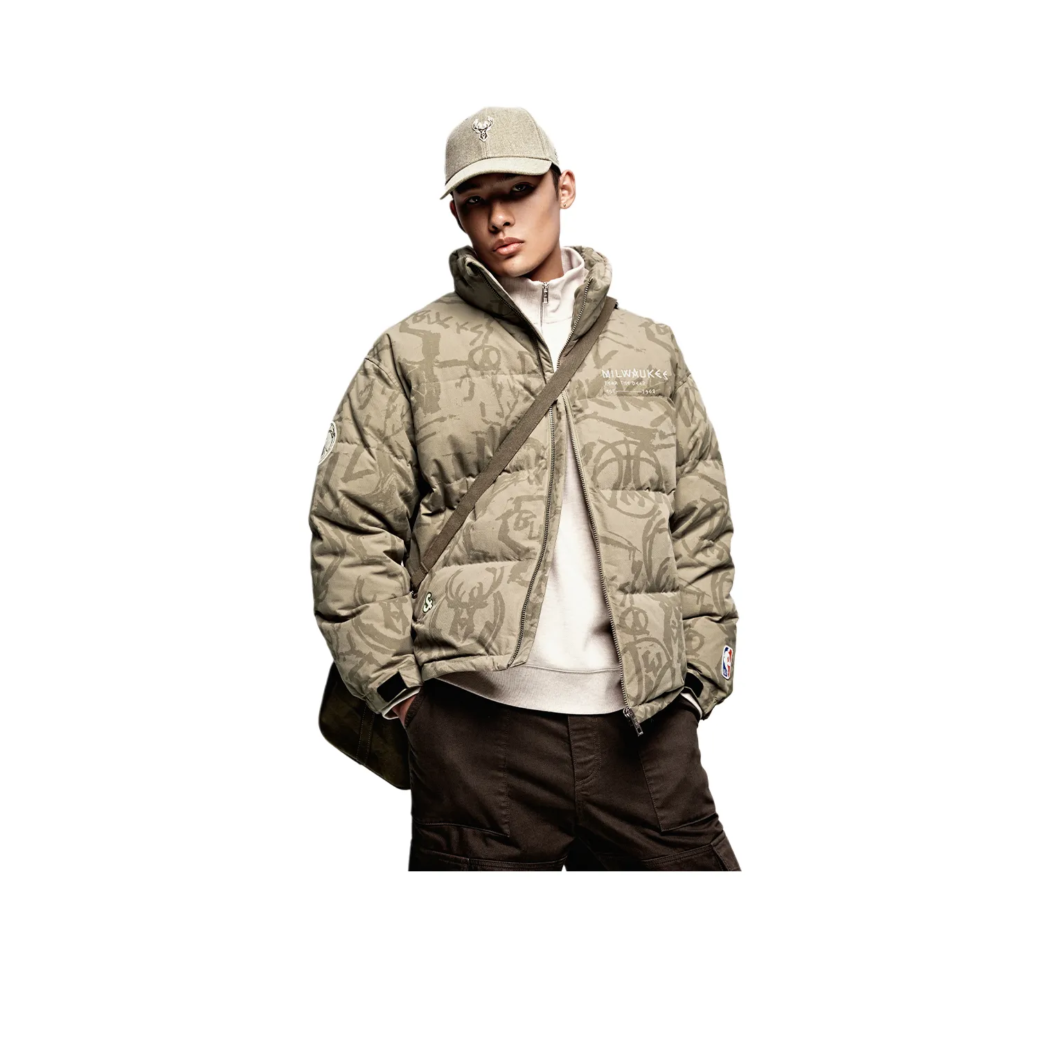 JACK JONES· x NBA Пуховик Пальто Мужской Хаки