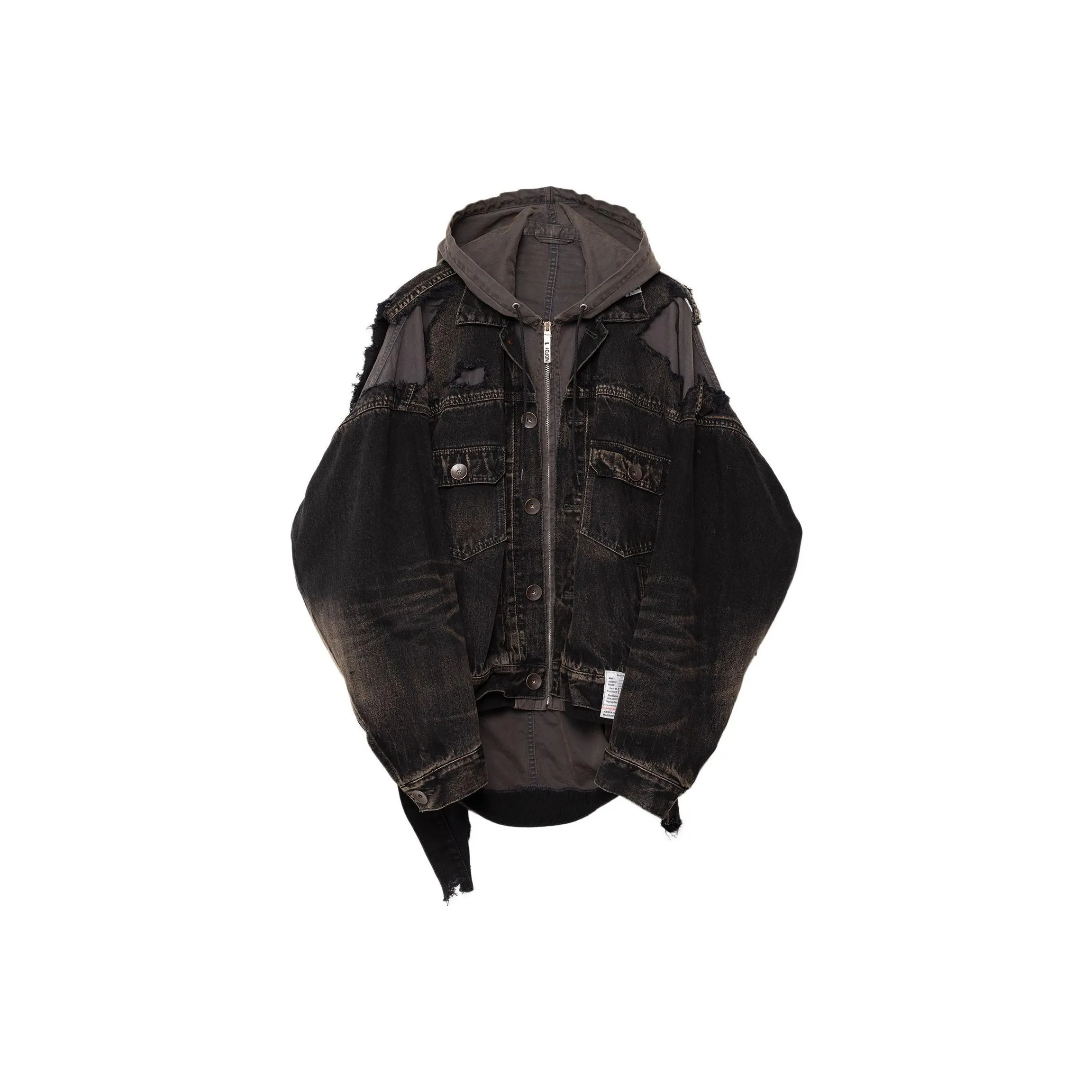 Maison Mihara Yasuhiro Layered Denim Hooded Jacket