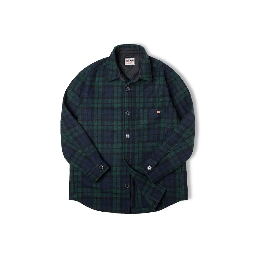 MADEN Amekaji Куртки и Пальто Мужской Синий и Зеленый Клетка