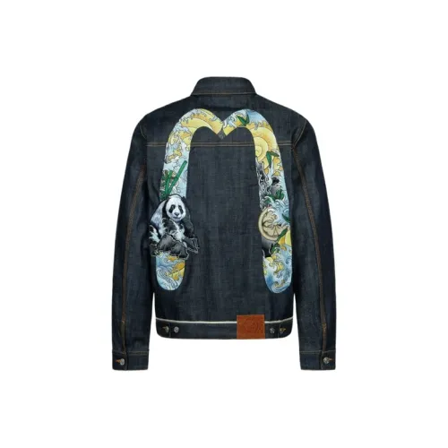 EVISU Джинсовый синий Мужские Джинсовые куртки