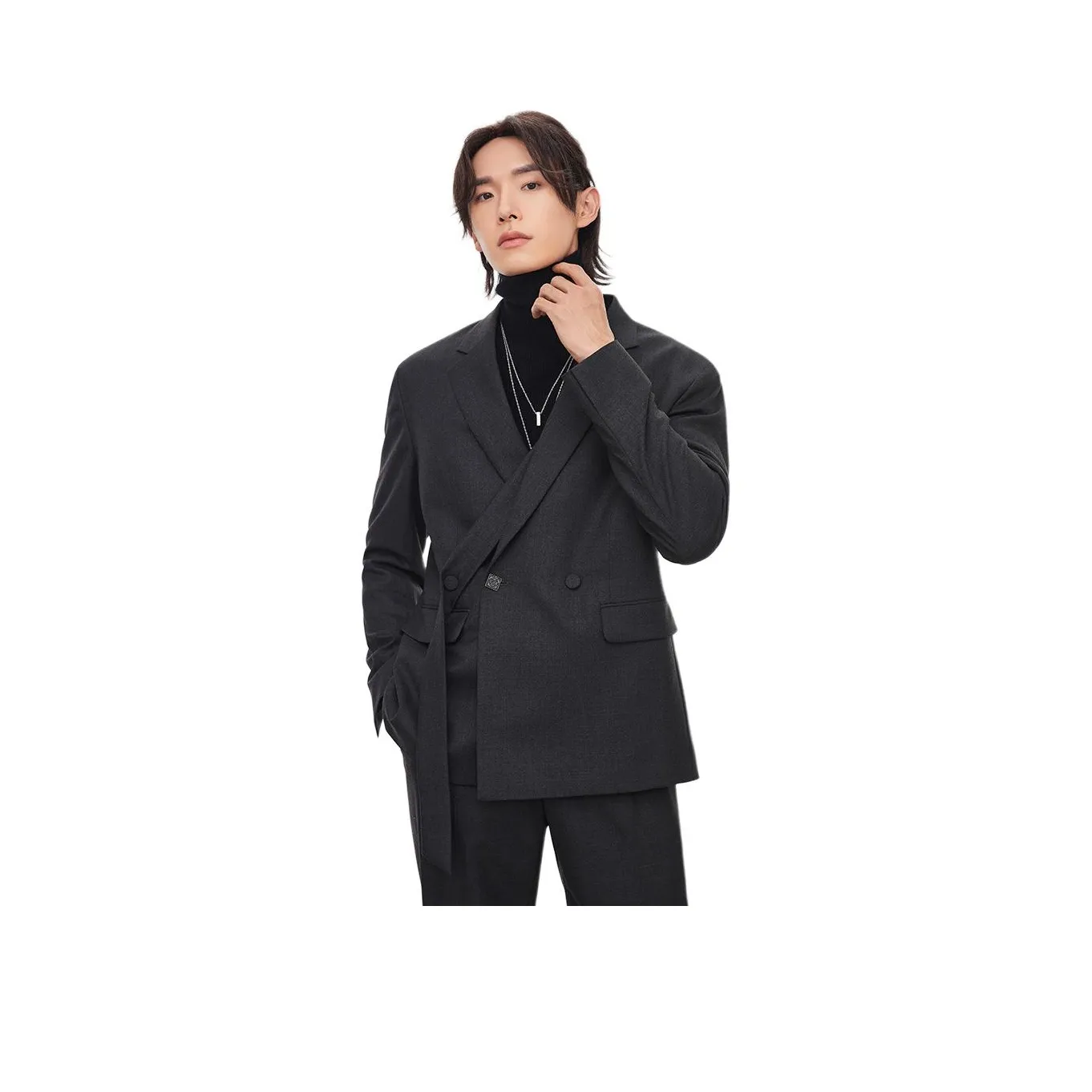 ZIOZIA Бизнес-костюм мужской угольно-серый