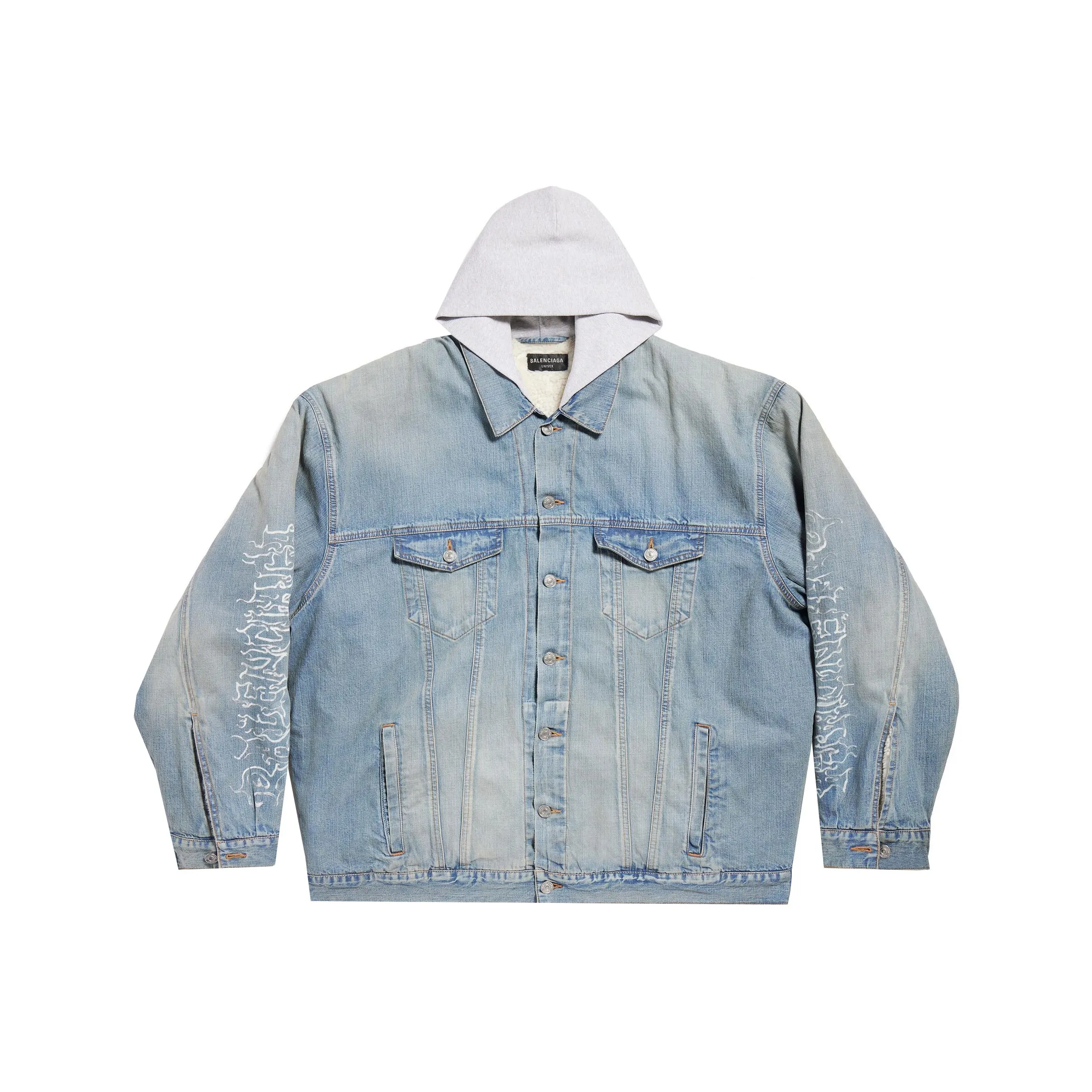 Balenciaga Denim Jackets Unisex Light Blue