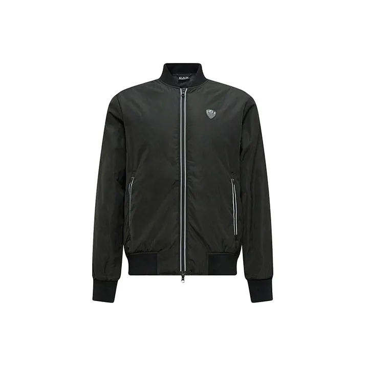 EMPORIO ARMANI Logo Patch Zipped Bomber Jacket