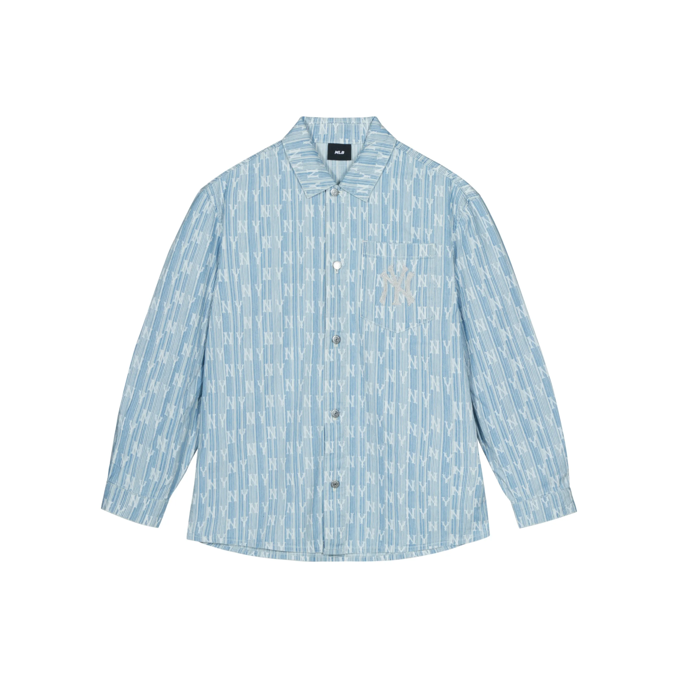 MLB SS24 Denim Jacket Spring And Autumn Unisex Light Blue