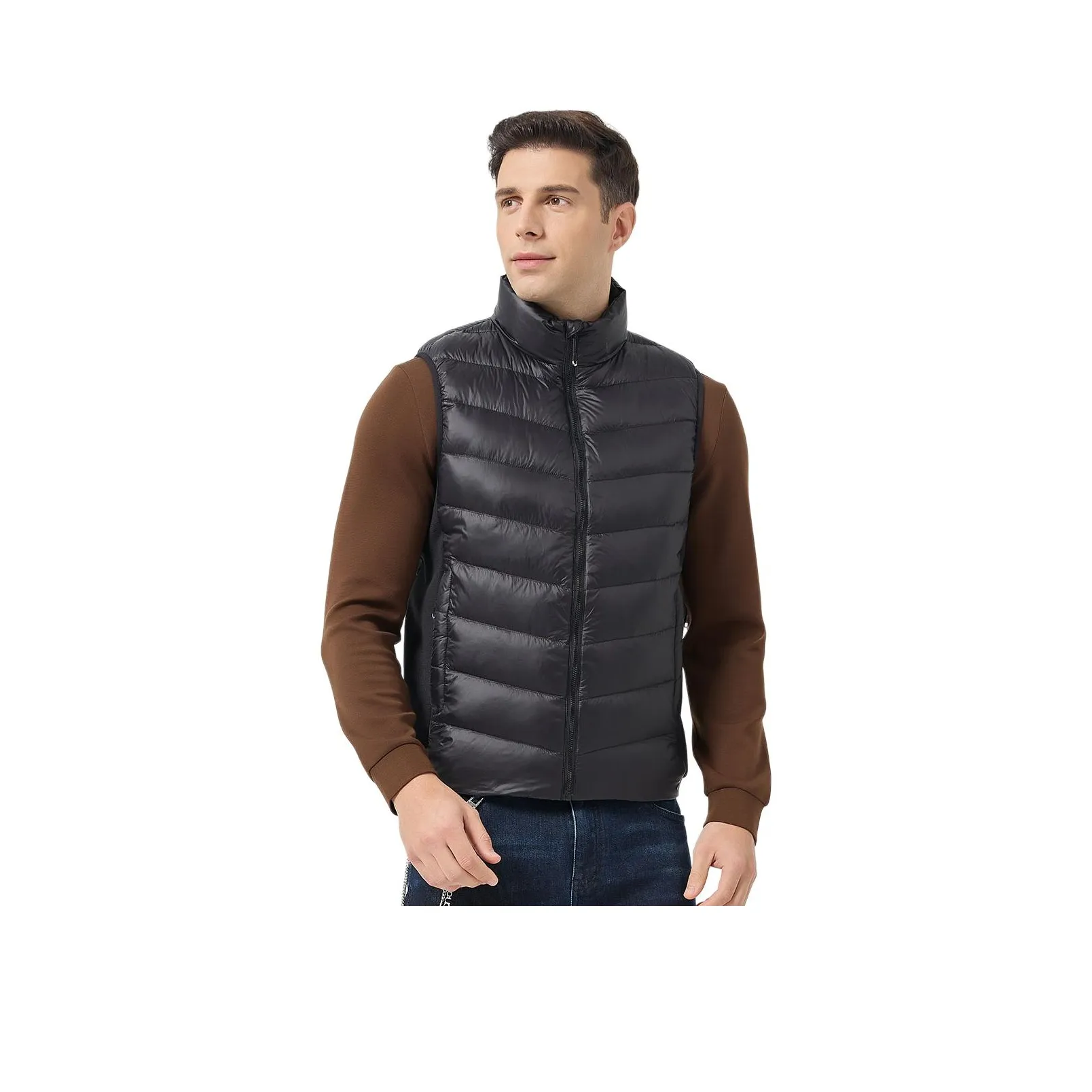 DAVID NAMAN Черный Мужской Пуховый жилет