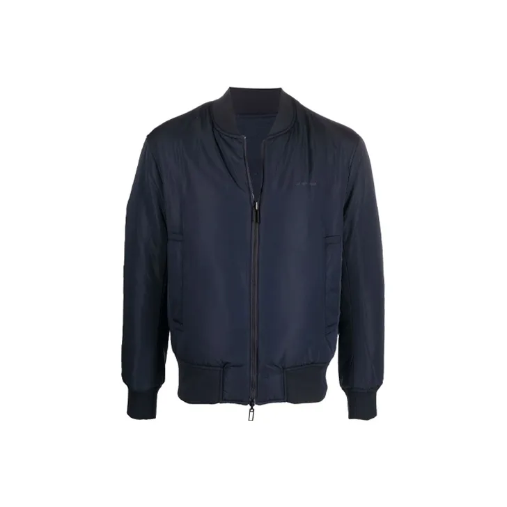 EMPORIO ARMANI Хлопковый пуховик мужской темно-синий