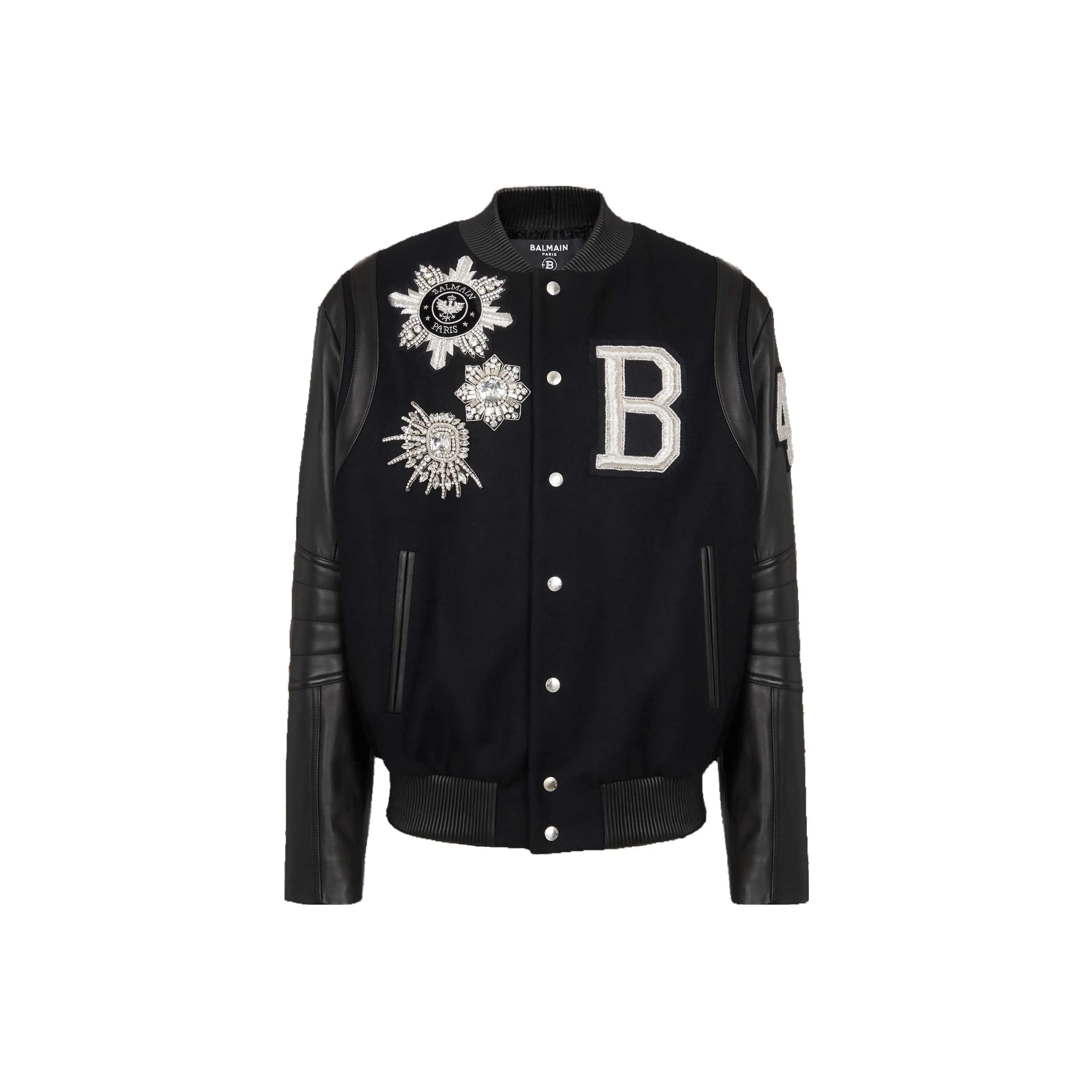 BALMAIN Appliqué Hooded Leather Jacket