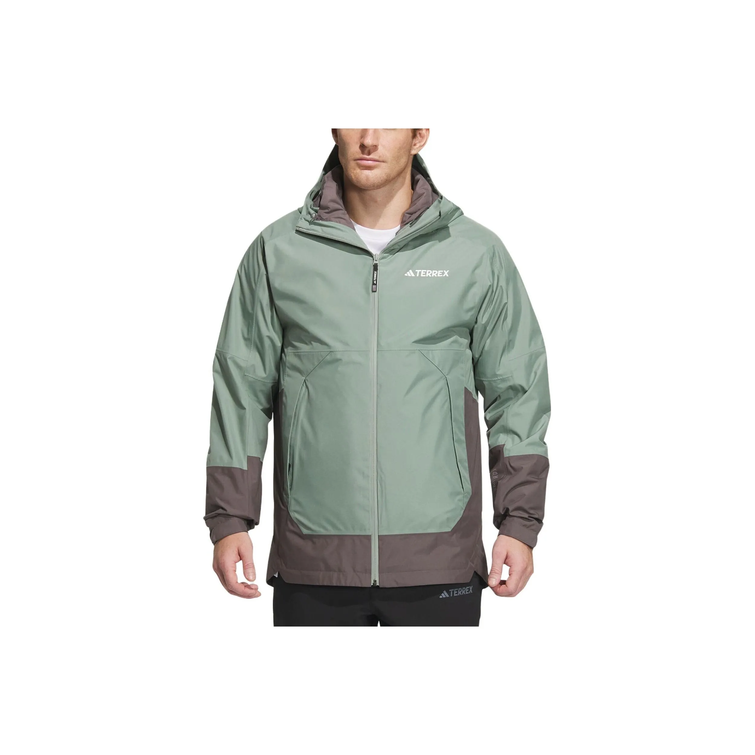 Adidas Waterproof And Windproof Windbreaker Jacket Men's Dusty Green