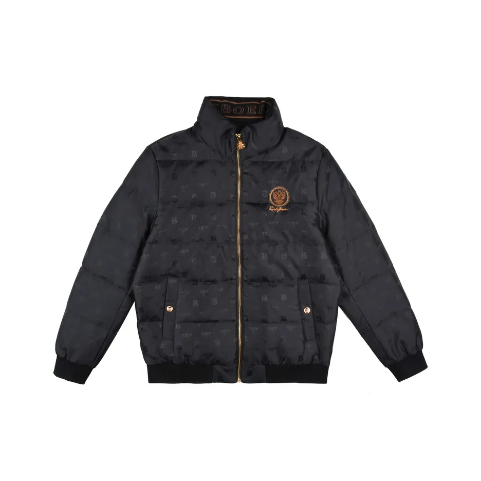 Raidy Boer Пуховик Мужской Черный Цветочный