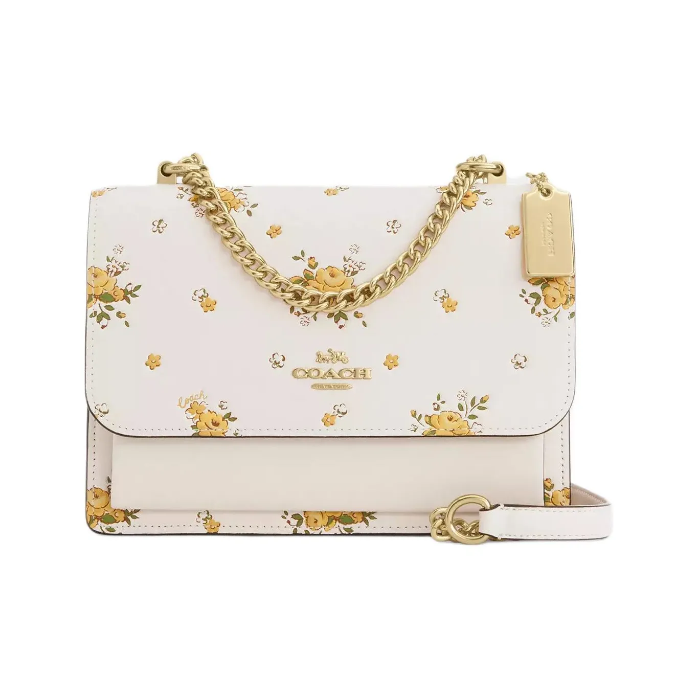 COACH Гладкая кожа сумка через плечо маленькая женская мел разноцветная