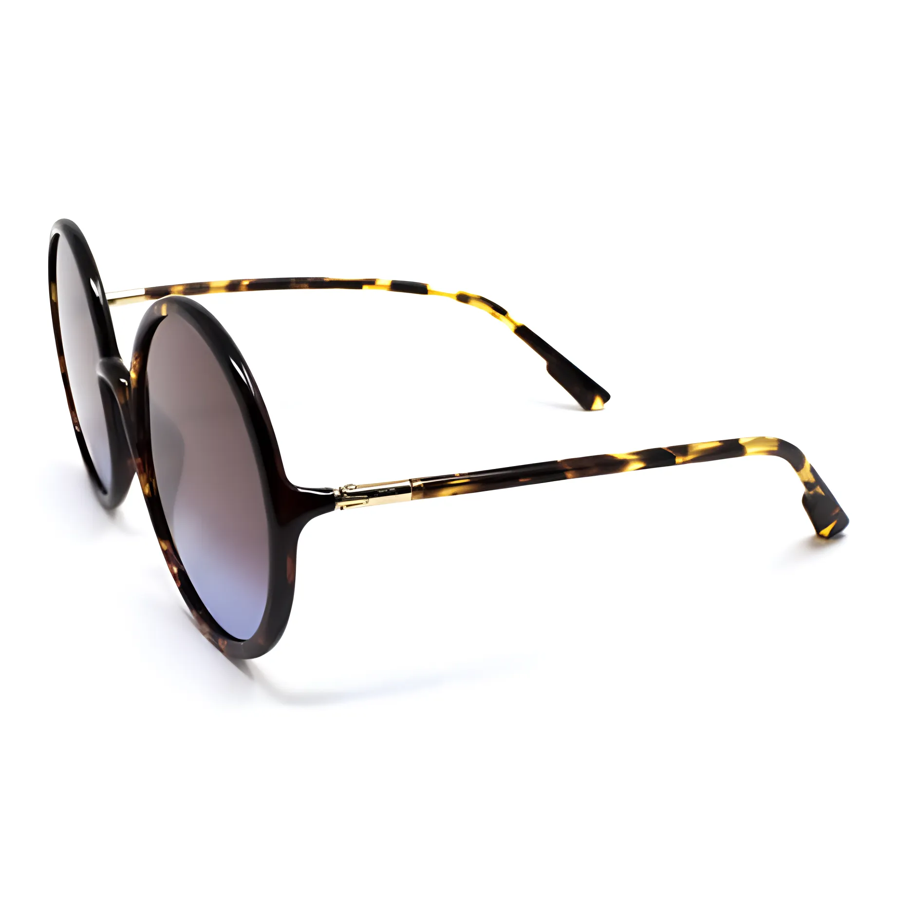 DIOR Round Sunglasses Women's Tortoiseshell