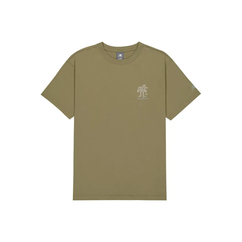 New Balance совместная футболка T Мужская Оливковая