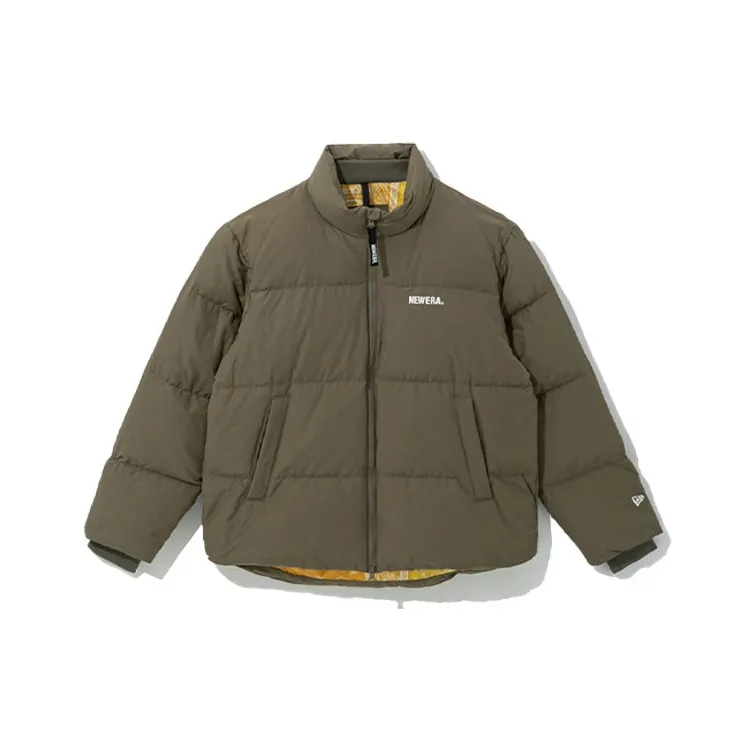 New Era Оливково-зеленая унисекс пуховая куртка