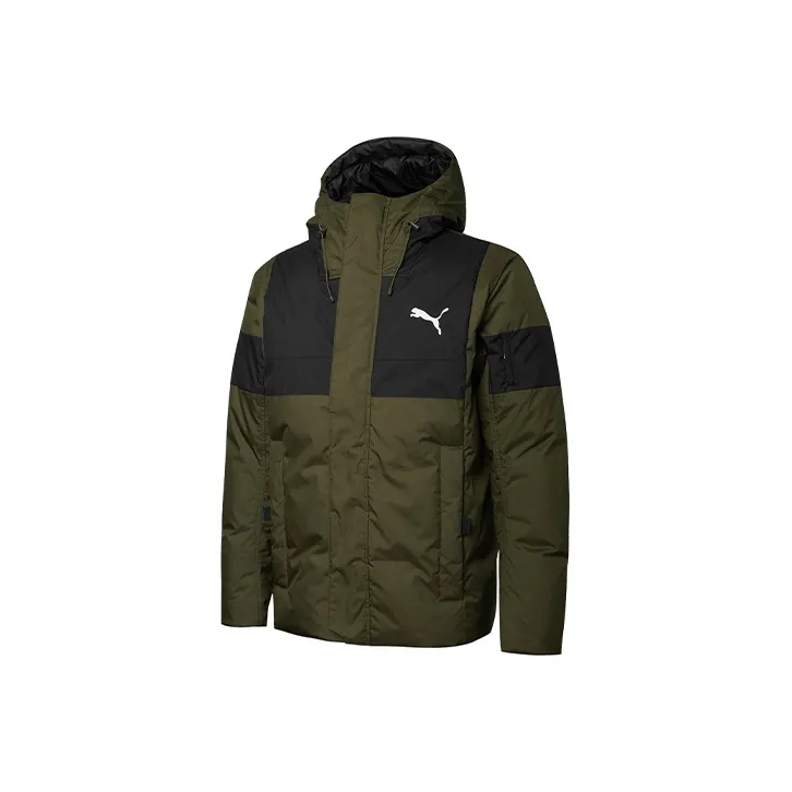 PUMA Пуховик Зимний Мужской Темно-оливковый