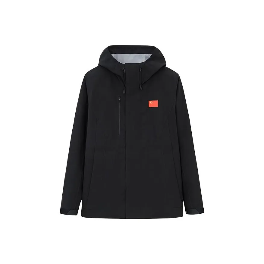 Anta Champion All Weather Series Water Resistant Windproof Breathable Warm Windbreaker Jacket Men's Basic Black