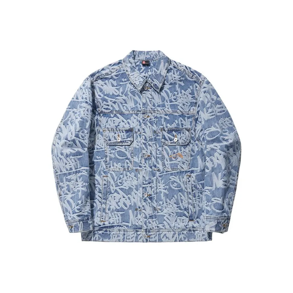 LiNing Denim Jacket Men
s Light Blue