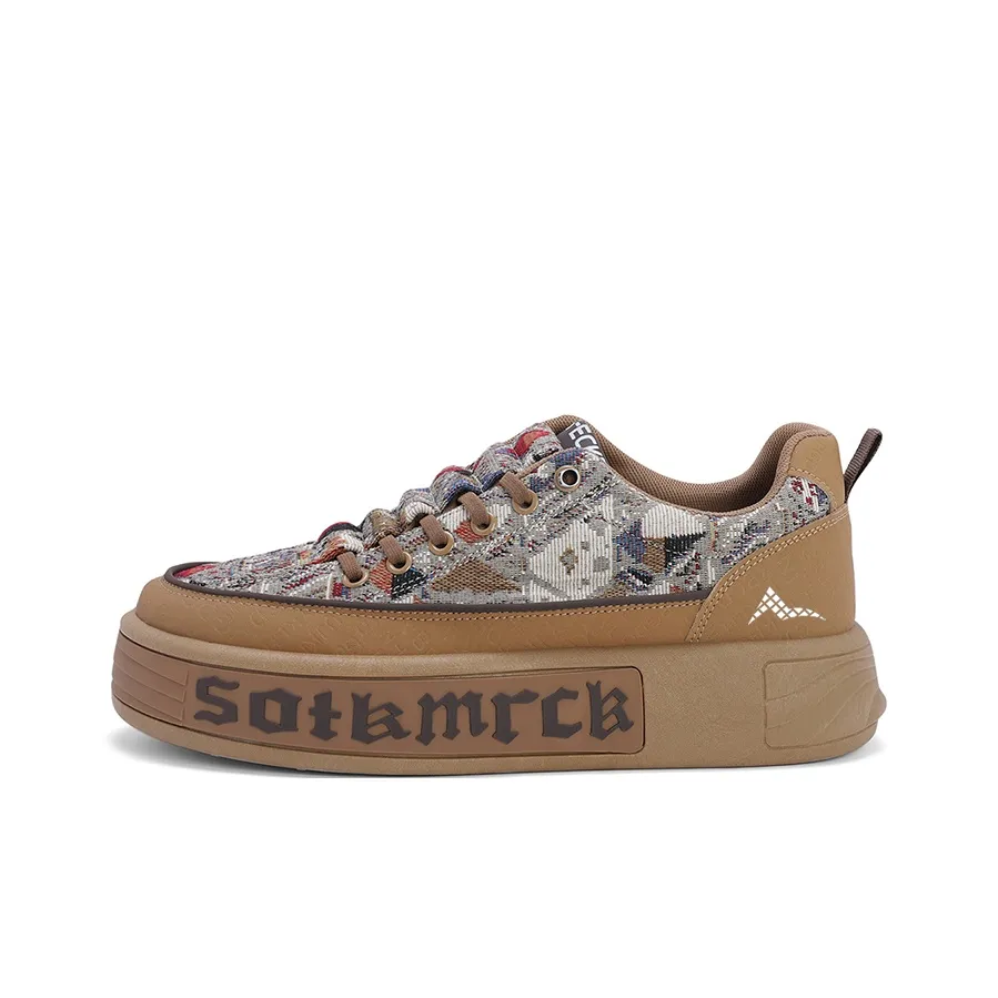 ATONGMU Skateboard Shoes Men's Low Top Black/Khaki/Camel