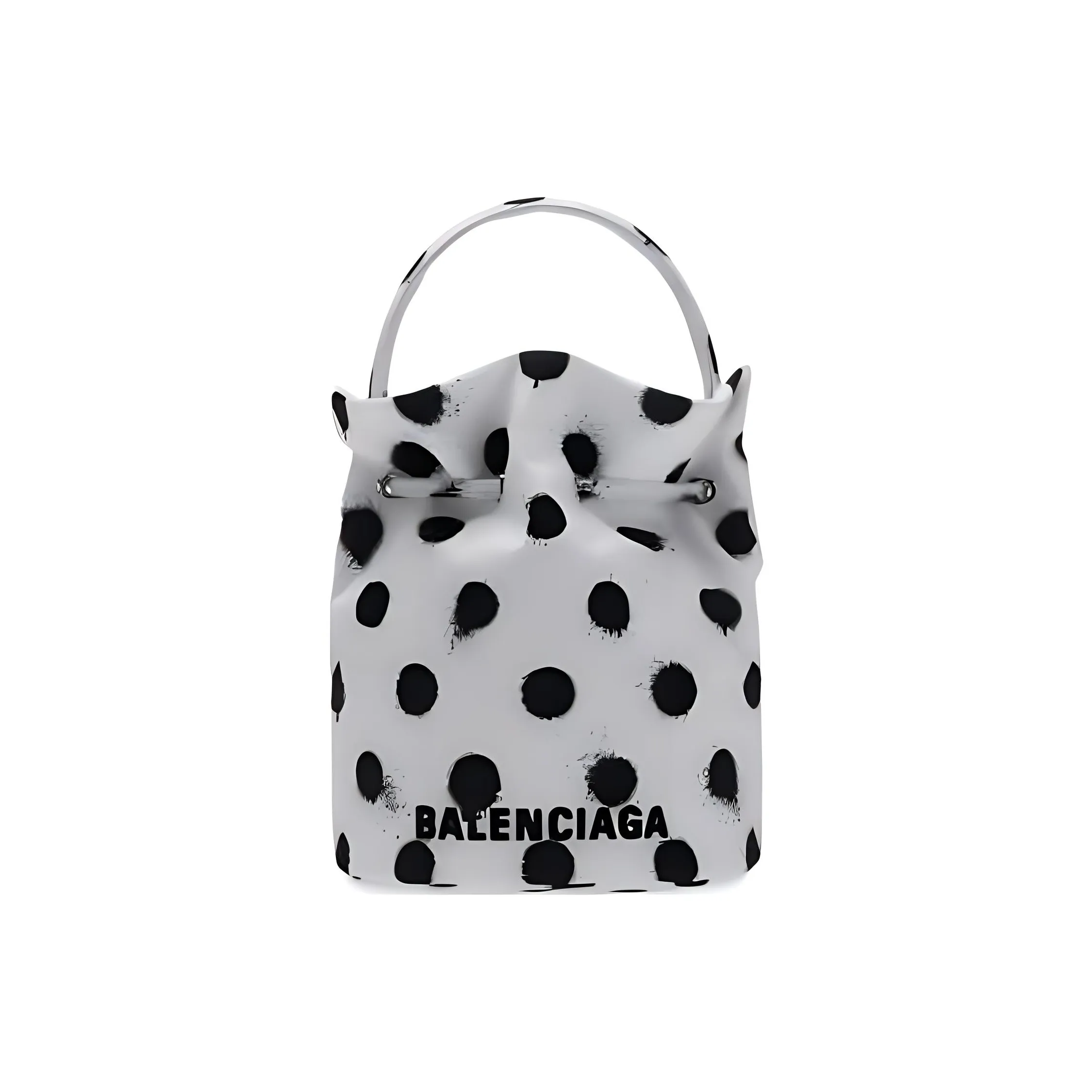 Balenciaga Polyamide Handbag Shoulder Bag Women's White & Black