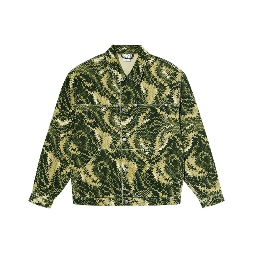 POLAR SKATE CO SS24 Denim Jacket Unisex Camouflage Green