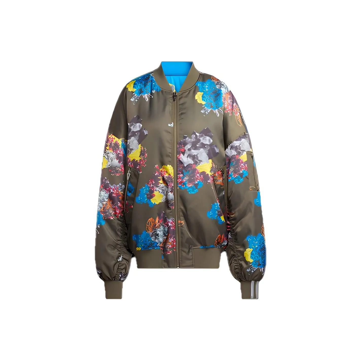 zip-detailing bomber jacket Verde