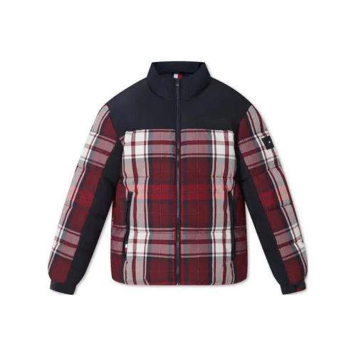 Tommy Hilfiger Темно-синий Красно-белый Клетчатый 0KP Мужские Куртки