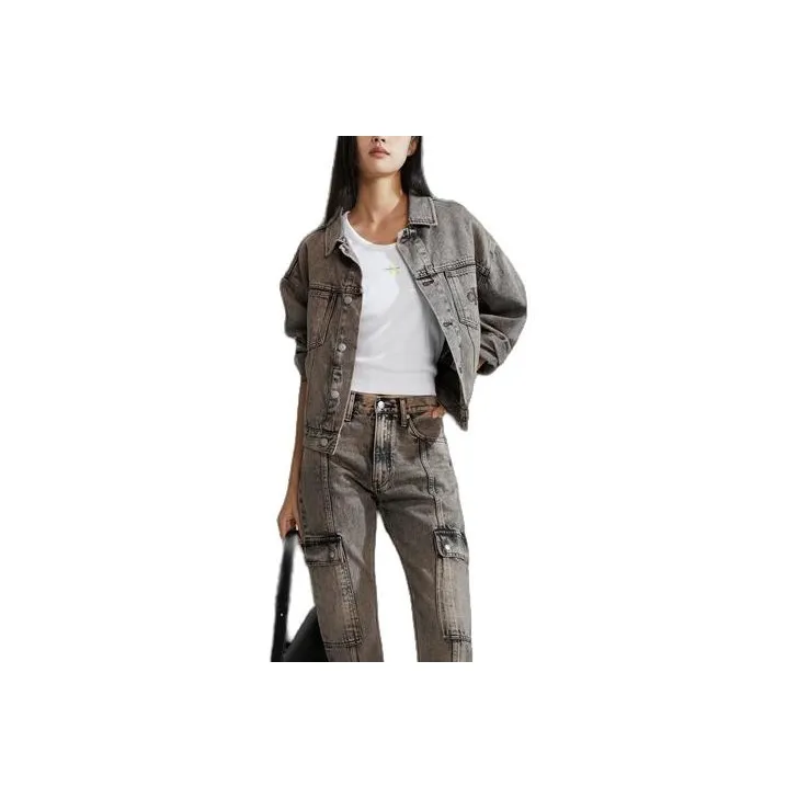 CK/Calvin Klein Denim Jacket Unisex Vintage Brown