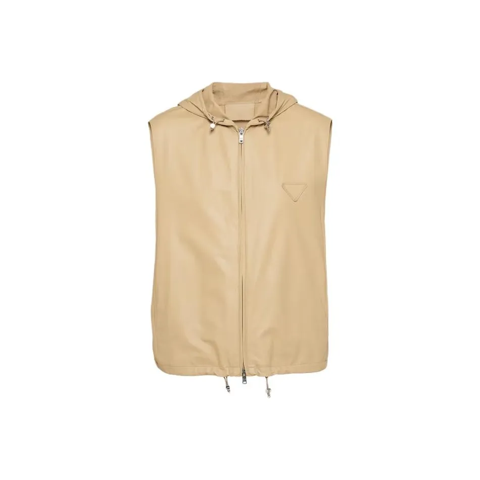 PRADA Leather Vest Vest Men's Beige