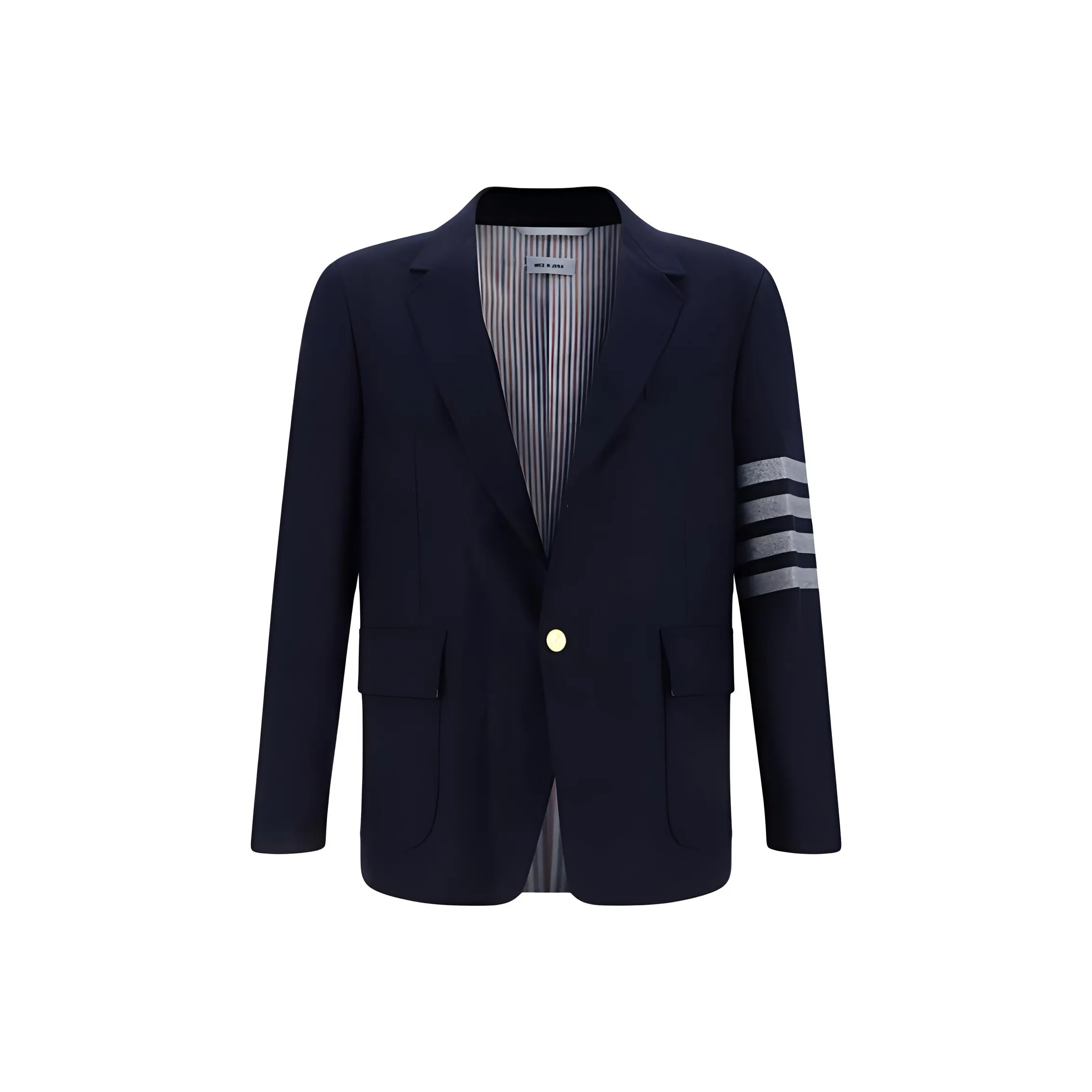 THOM BROWNE Single Breasted Striped Tailored Blazer