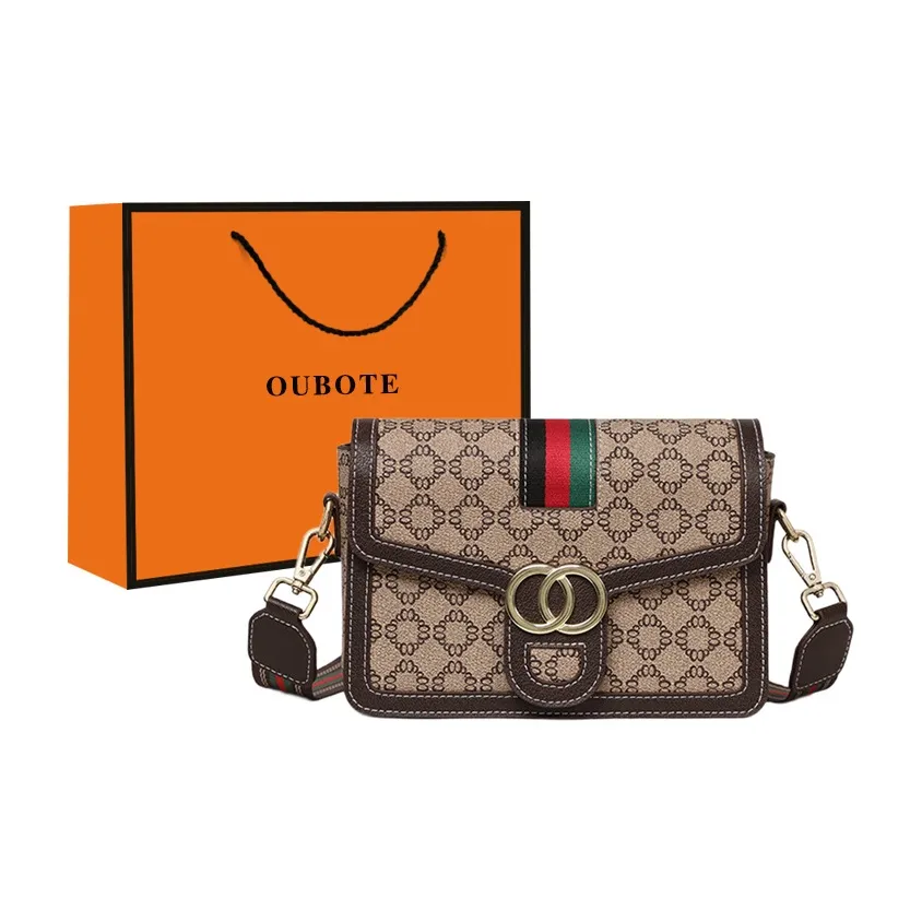 OUBOTE Сумка через плечо из синтетической кожи женская кофейного цвета