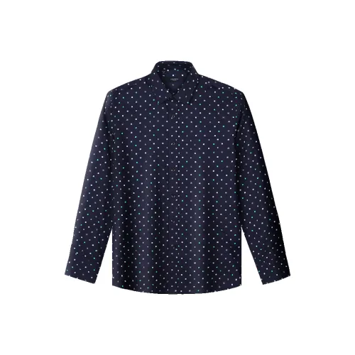 NAUTICA TAILORED Темно-синий Цветочный Мужские Рубашки