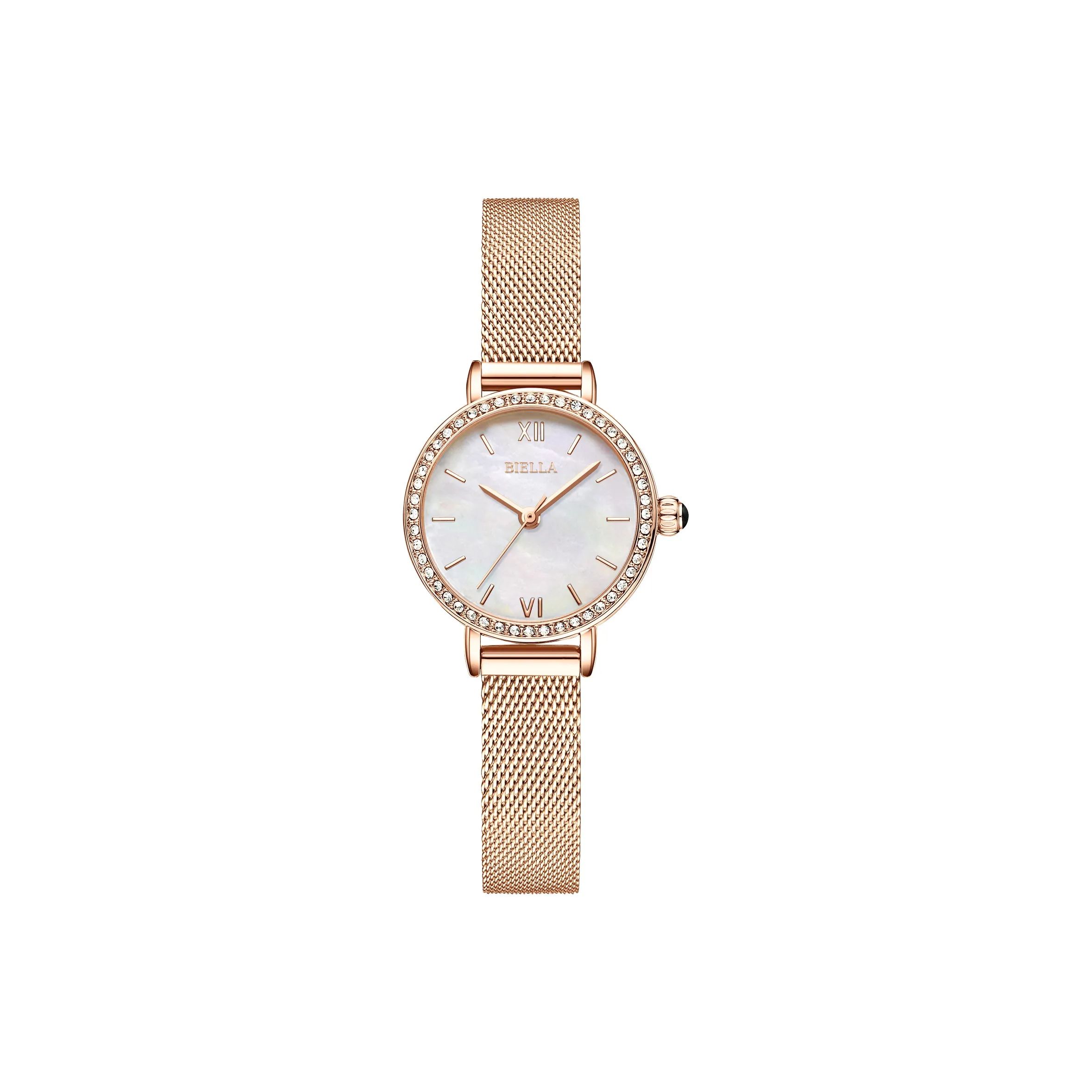 BIELLA Искрящийся Коллекция Наручные часы Кварцевый механизм Нержавеющая сталь Ремешок Серебристый циферблат Женские часы