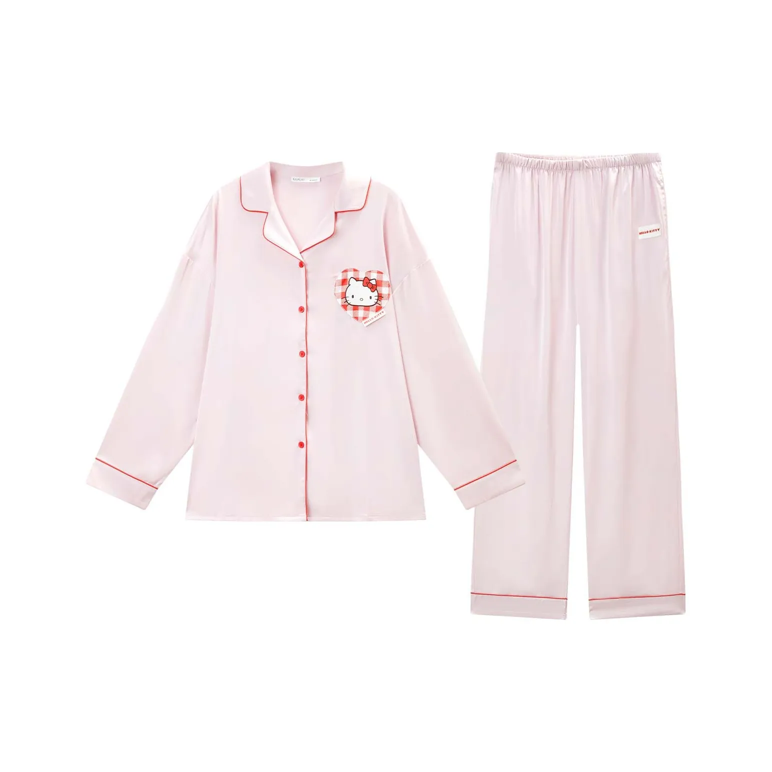 GUKOO x Sanrio Hello Kitty Пижамный комплект Женские Мягкий Розовый