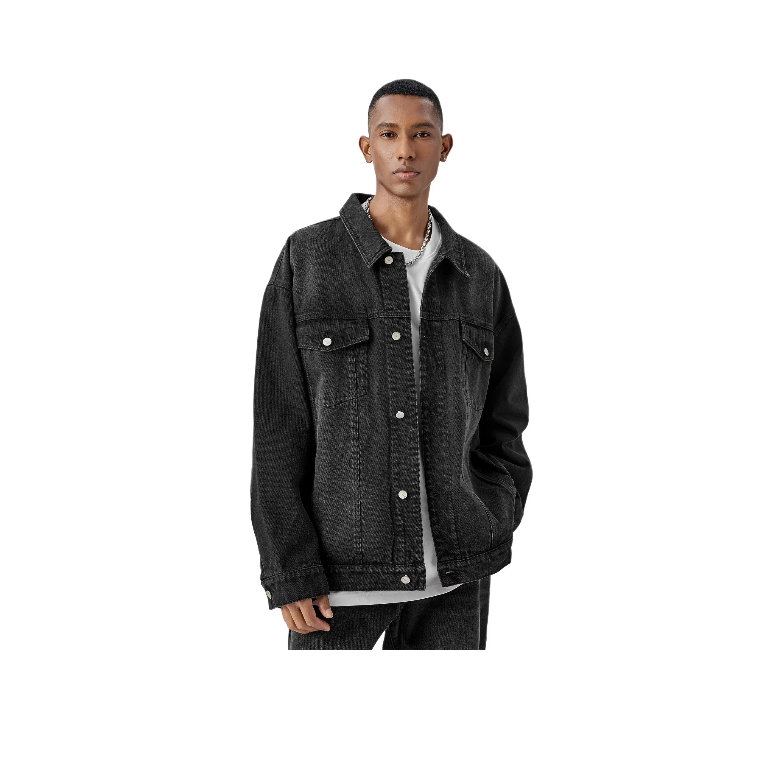 Bodydream Denim Jacket Unisex Worn Black