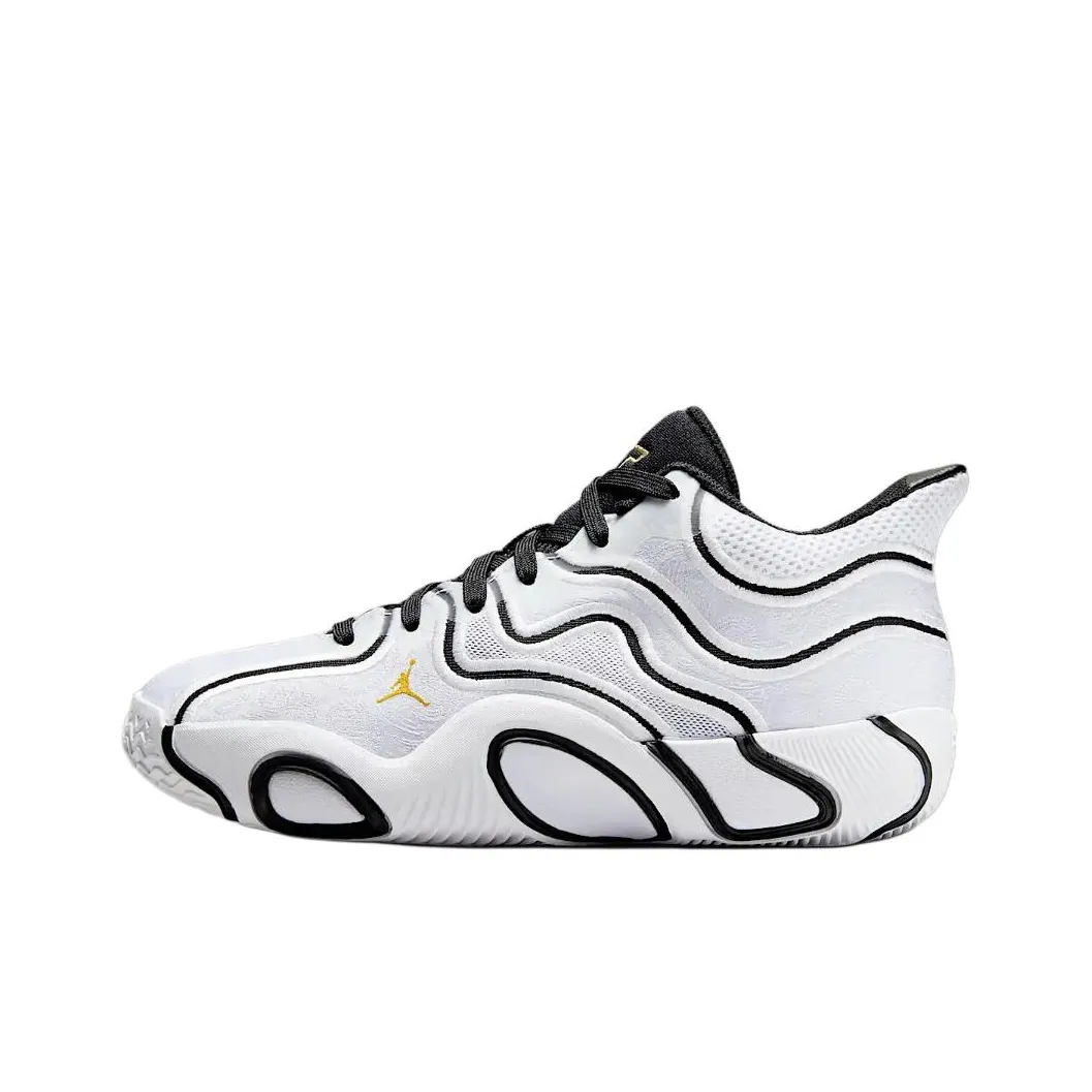 Джордан Tatum 3 Устойчивый к истиранию MID Топ Детские Баскетбольные Кроссовки Белый Черный