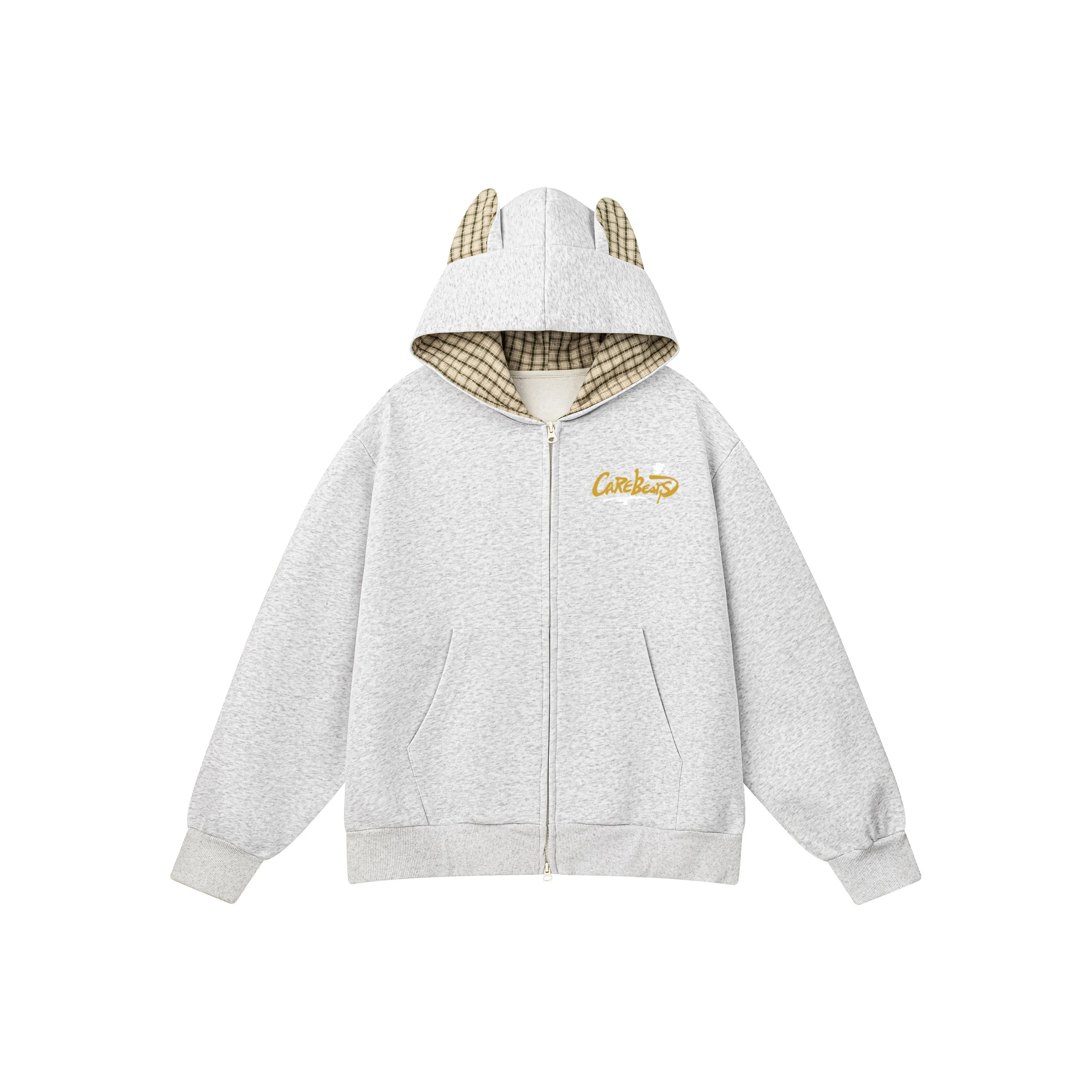 CAREBEARS Hoodie Unisex Gray Print Yellow