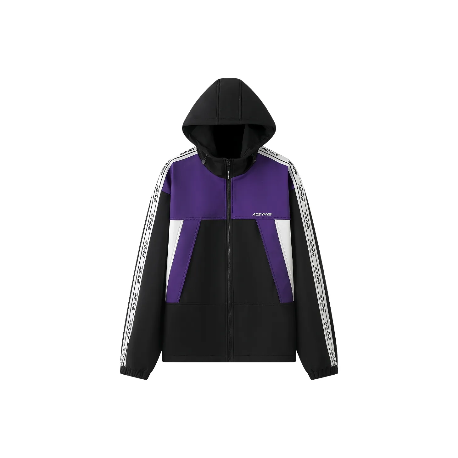 YK&YB Windbreaker Jackets Unisex Black Purple