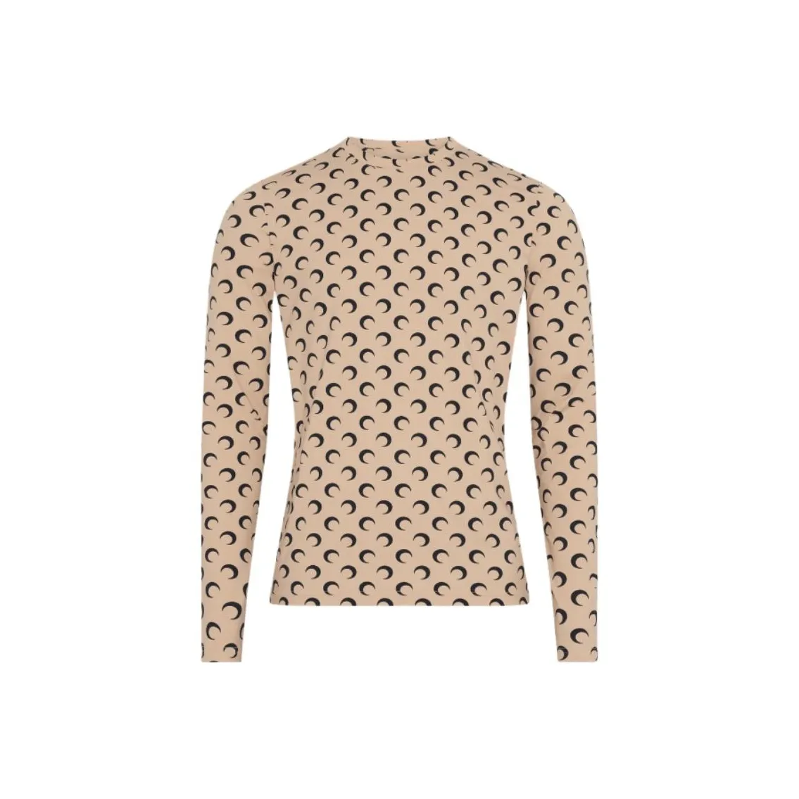 Marine Serre Crescent Print Turtleneck Long-Sleeved Top