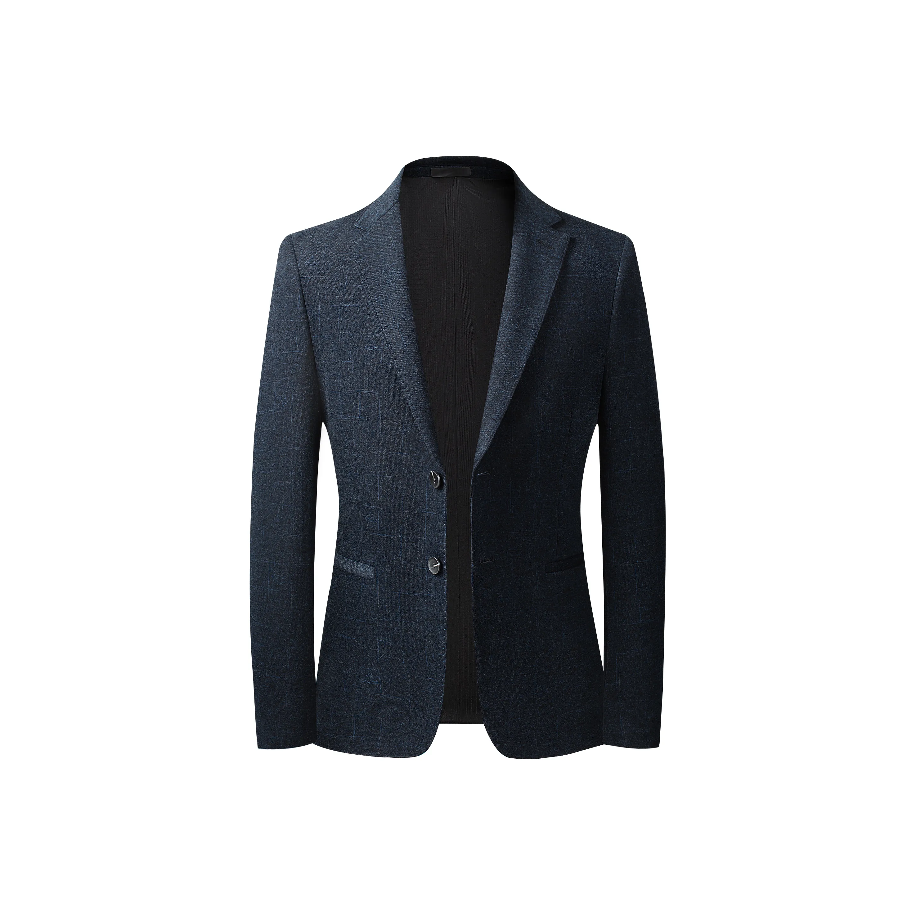 FIRS Деловой костюм мужской темно-синий в клетку