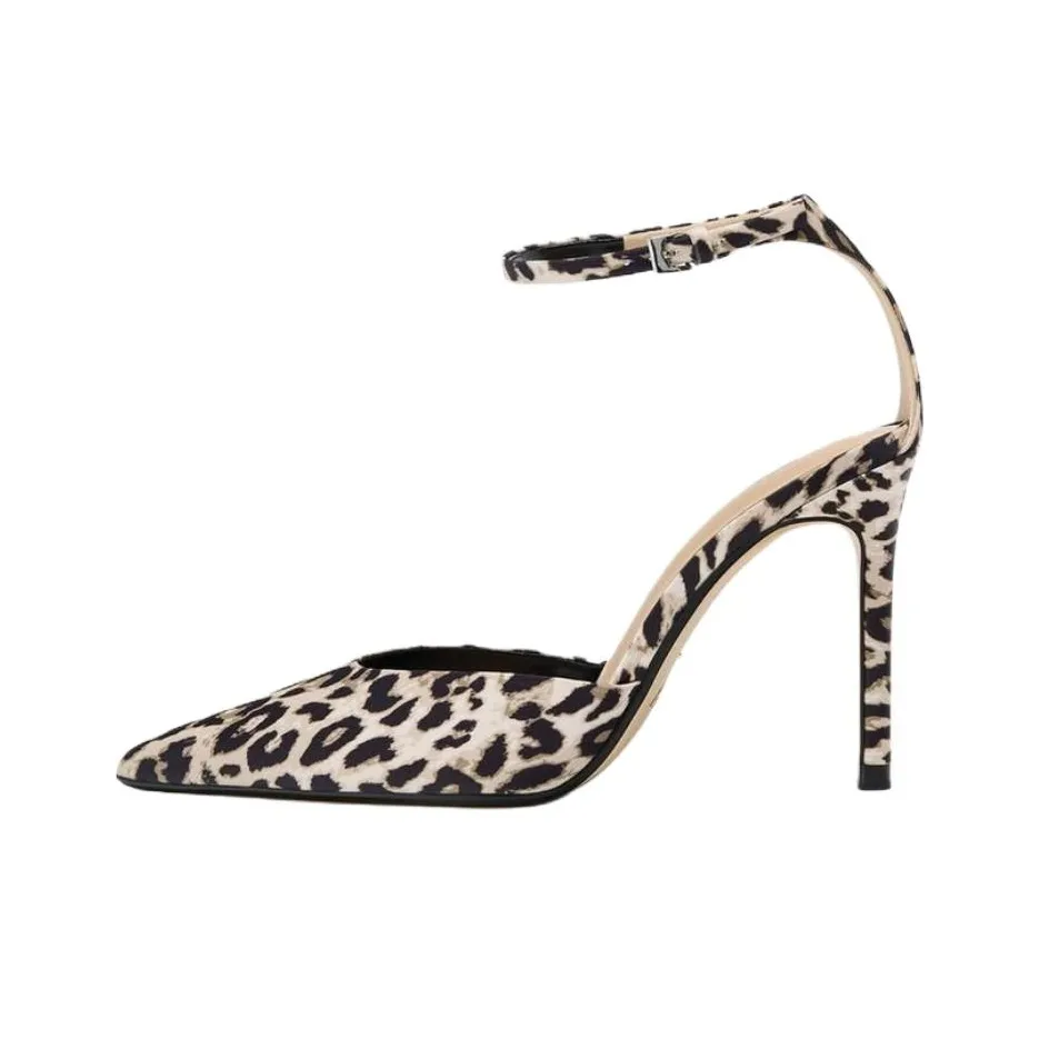 ZARA Узкий каблук высокий каблук 10 см женский леопардовый принт