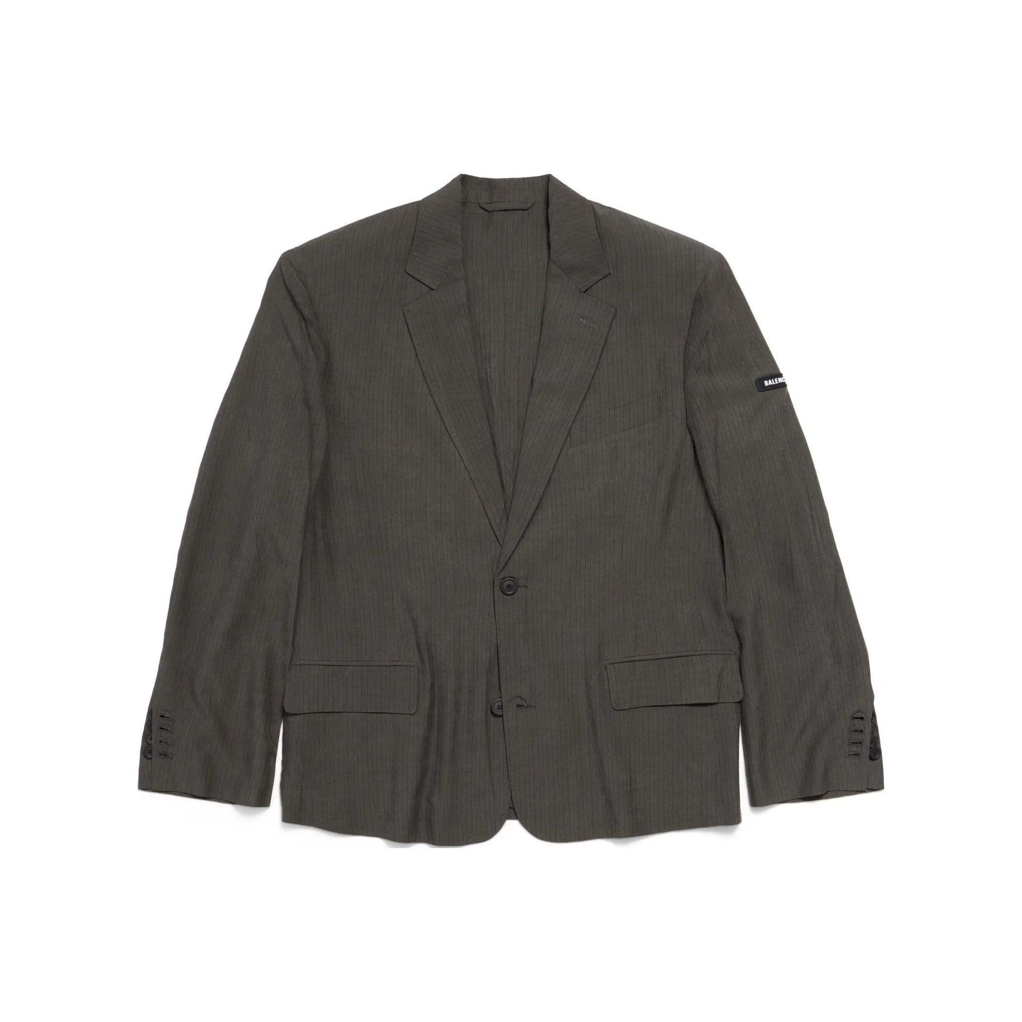 Balenciaga Pinstripe Button Up Blazer