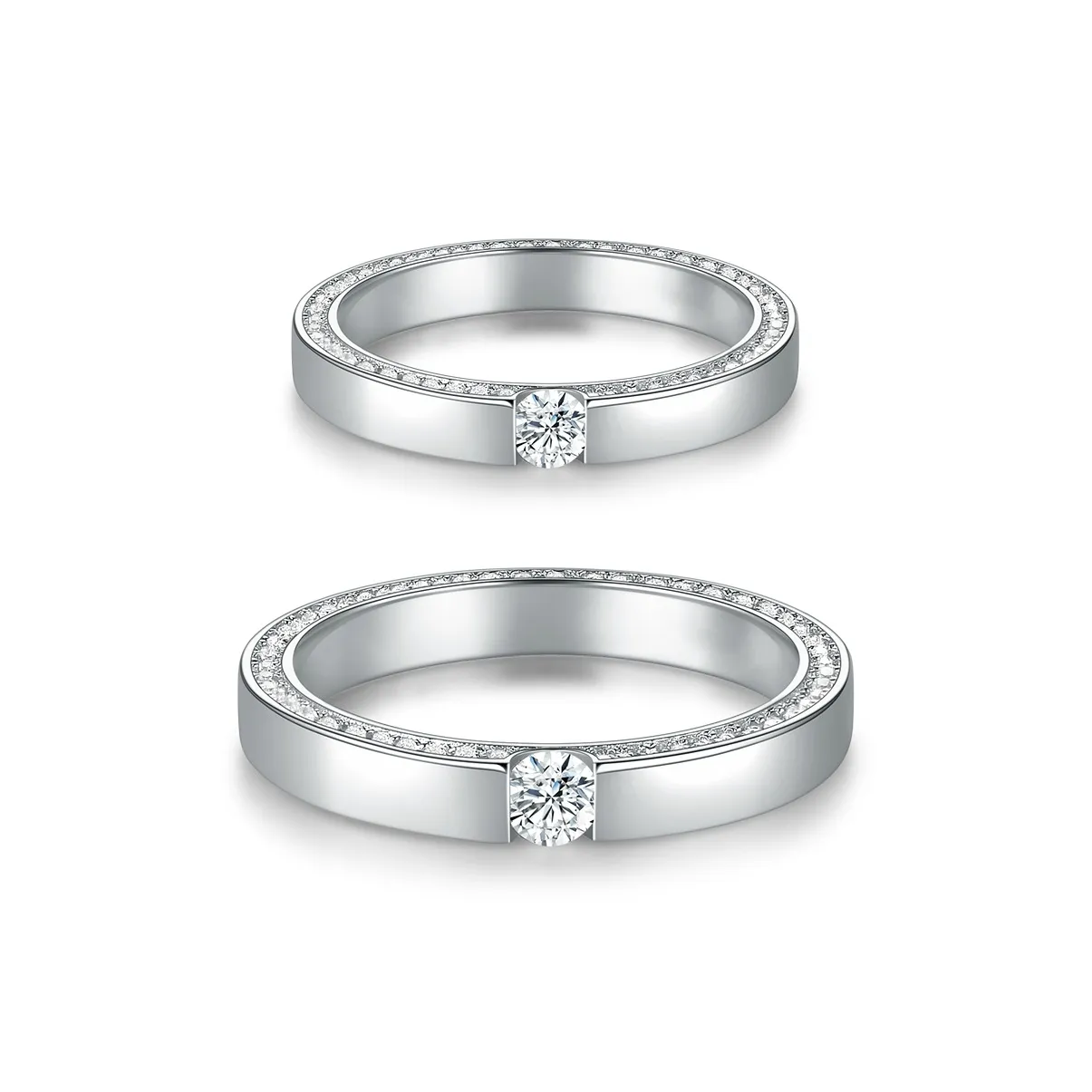 ACROWM Кольца из меди с серебряным покрытием унисекс