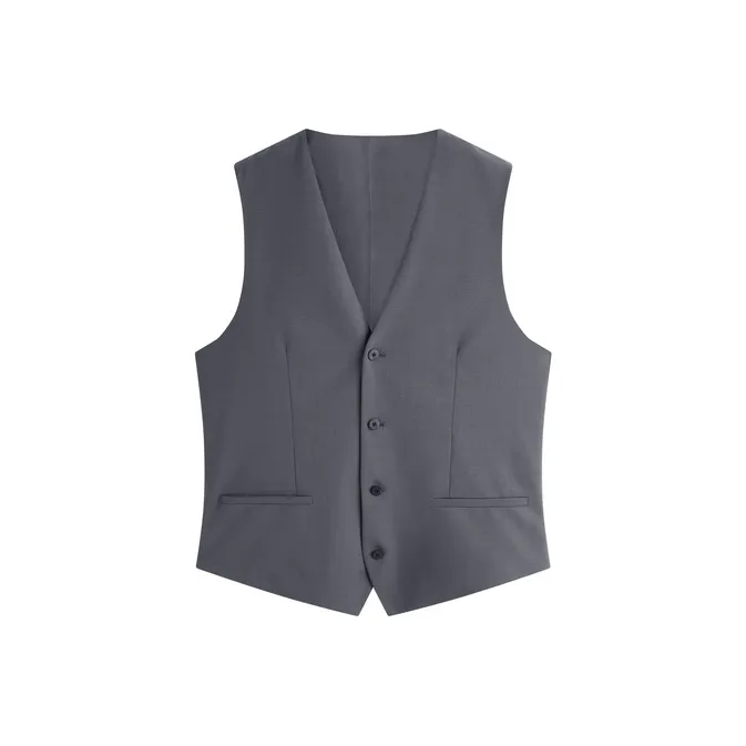 PEACEBIRD MEN Серый 1 Облегающий крой Мужские жилеты