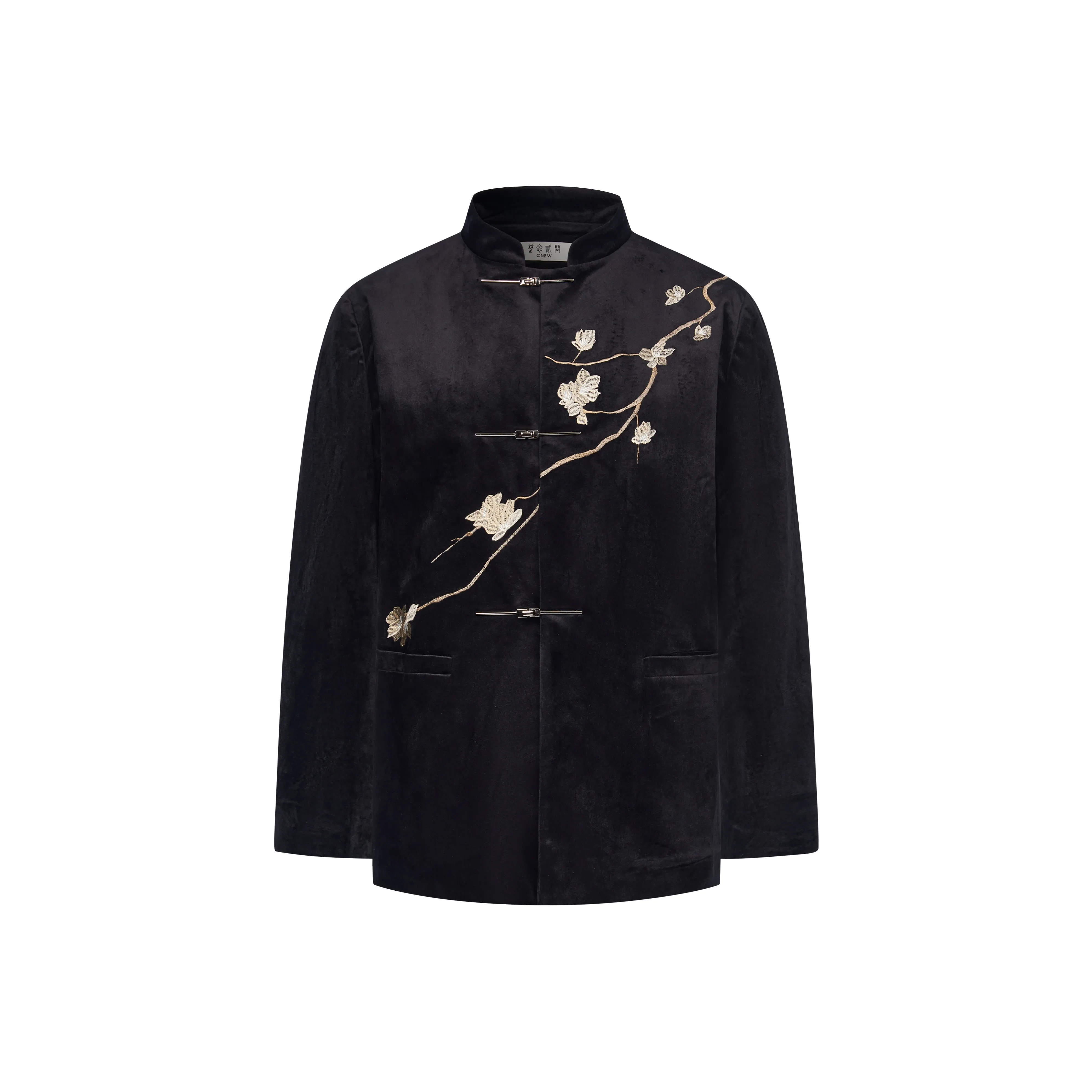 CNEW Black Velvet Stand Collar Suit Unisex