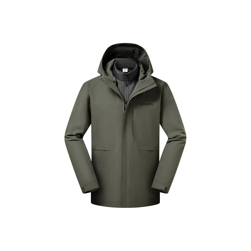 OUTDOOR PRODUCTS Windproof Wear Resistant Warm Water Repellent Cold Resistant Windbreaker Jacket Men's Gray Lake Green