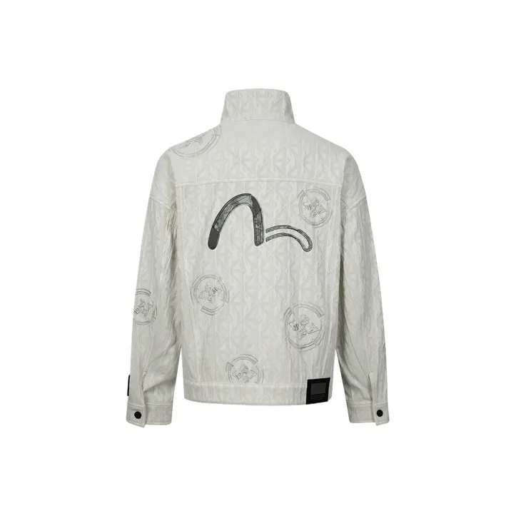 EVISU Denim Jackets Men's Apricot All Over Print