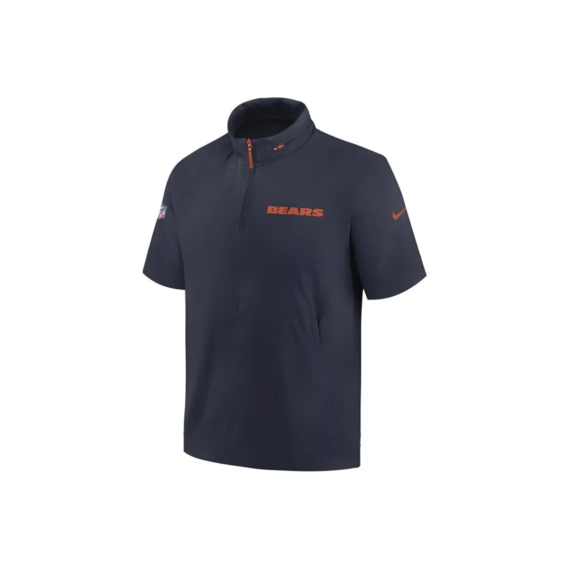 Nike Chicago Bears Sideline Coach Men's Nike Nfl 1/2 Zip Short Sleeve Hooded Jacket