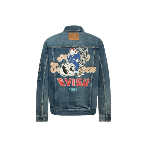 EVISU Джинсовый синий Мужские Джинсовые куртки