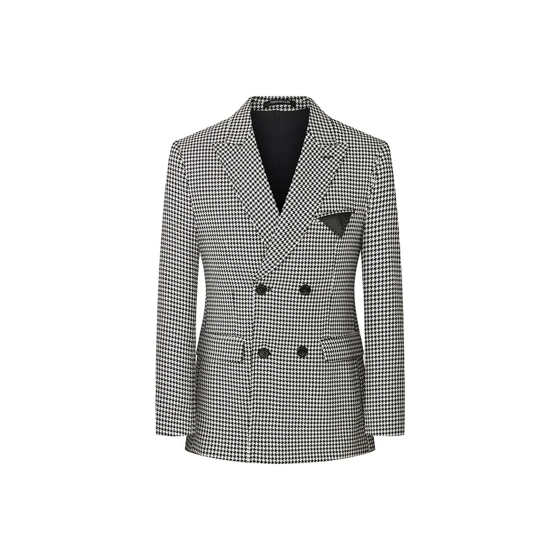 JOHNHOLLIS Business Suit Men's Black White Plaid