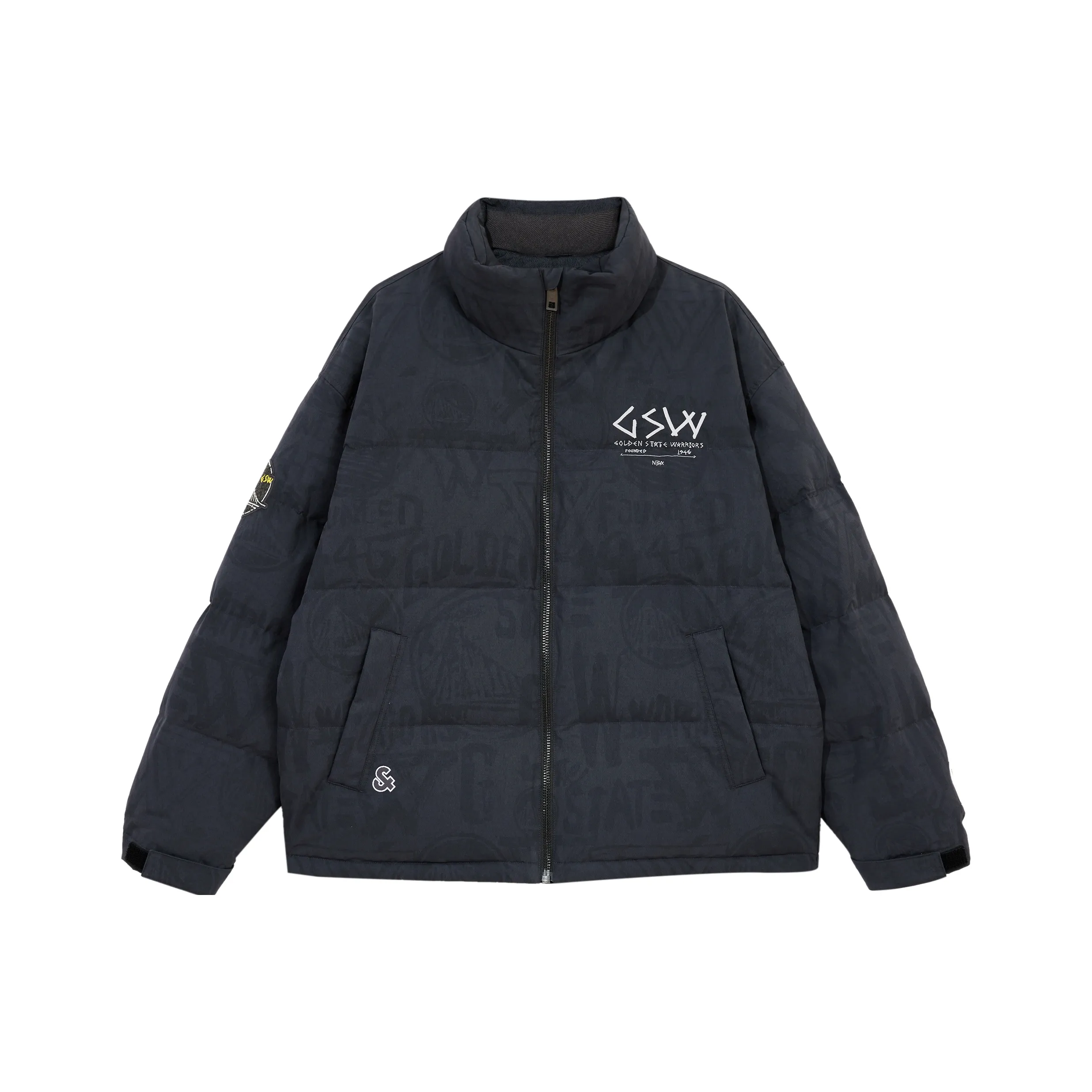 JACK JONES· Jack&Jones X Warriors Nba Down Jacket Men's Black Sandy